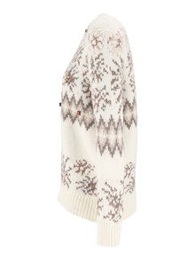 FABIANA FILIPPI JACQUARD PLATINUM CREW NECK SWEATER WITH STRASS