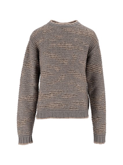 FABIANA FILIPPI CHINE' STITCH SEQUIN CREW NECK SWEATER