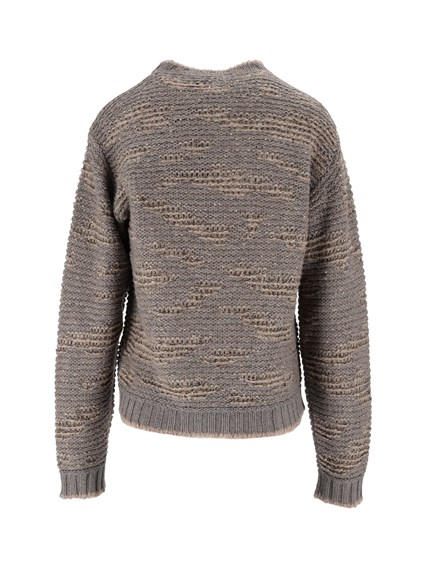 FABIANA FILIPPI CHINE' STITCH SEQUIN CREW NECK SWEATER