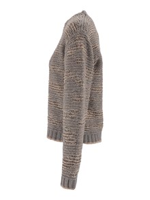 FABIANA FILIPPI CHINE' STITCH SEQUIN CREW NECK SWEATER