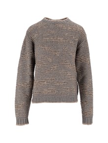 FABIANA FILIPPI CHINE' STITCH SEQUIN CREW NECK SWEATER