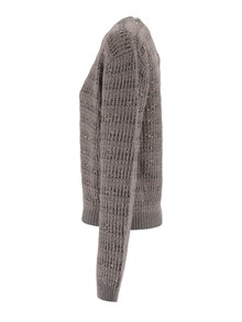 FABIANA FILIPPI MOHAIR PLATINUM CREW NECK SWEATER WITH SEQUIN STRIPE