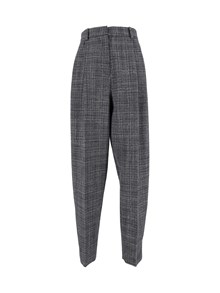 FABIANA FILIPPI PANTALONE CARROT FIT CON PINCES IN FANTASIA CAPPOTTO COLOR BLU NOTTE