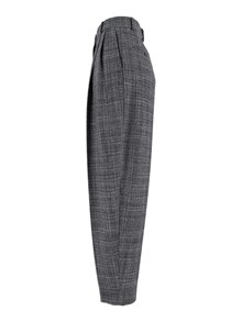 FABIANA FILIPPI PANTALONE CARROT FIT CON PINCES IN FANTASIA CAPPOTTO COLOR BLU NOTTE
