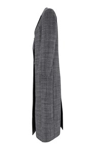 FABIANA FILIPPI CAPPOTTO DOPPIO PETTO IN TESSUTO MOULINATO COLOR BLU NOTTE