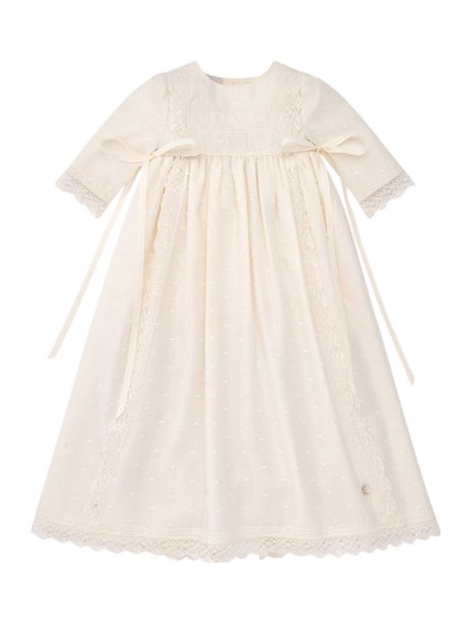 PAZ RODRIGUEZ WOVEN NEWBORN LONG DRESS "ESENCIAL"