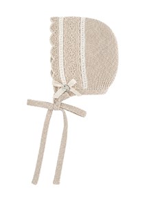 Paz Rodriguez KNIT NEWBORN BONNET "LUA"