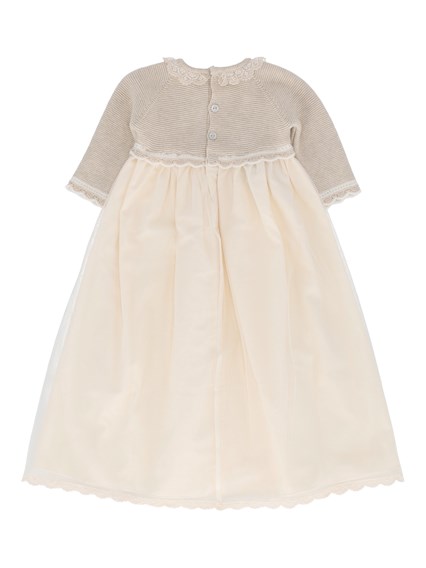 Paz Rodriguez KNIT NEWBORN LONG DRESS "LUA"