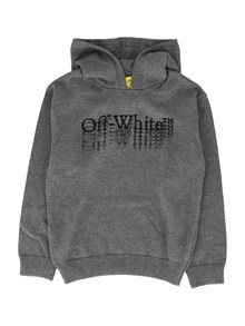 OFF-WHITE BIG BOOKISH STAMP KNIT HOODIE