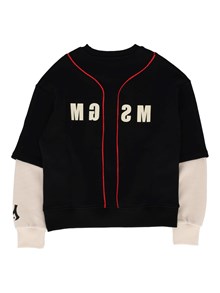 Msgm OVER DIAGONAL FLEECE/WAFFLE SWEATSHIRT B