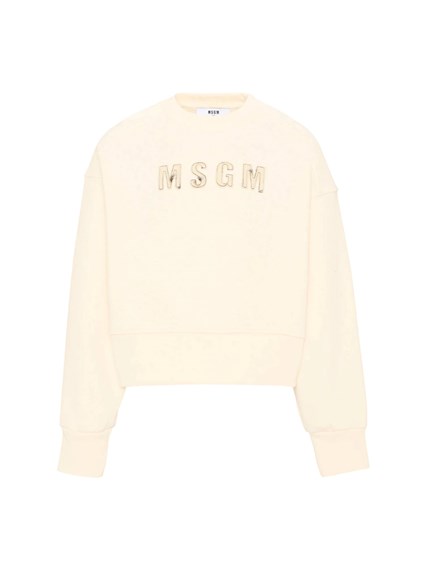 MSGM BOXY SWEATSHIRT GIRL CREMA/CREAM