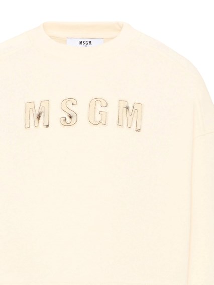 MSGM BOXY SWEATSHIRT GIRL CREMA/CREAM