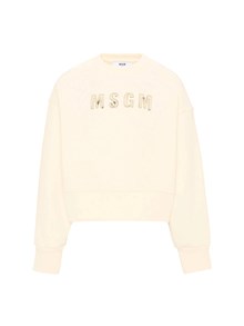 MSGM BOXY SWEATSHIRT GIRL CREMA/CREAM