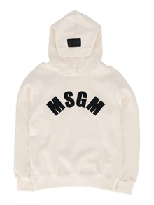 Msgm HOODIE GIRL CREMA/CREAM