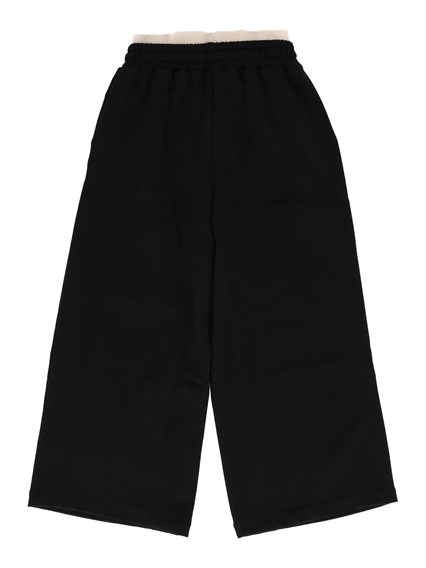 Msgm WOOL GABARDINE PANTS GIRL NERO/BLACK