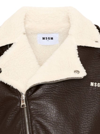 MSGM ECO SHERLING COAT GIRL CAFFE\'/COFFEE