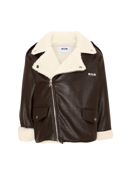 MSGM ECO SHERLING COAT GIRL CAFFE\'/COFFEE