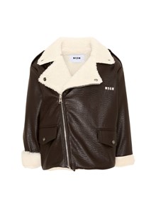 MSGM ECO SHERLING COAT GIRL CAFFE\'/COFFEE