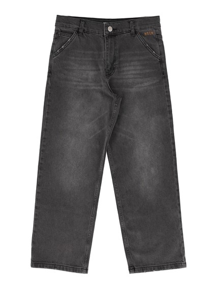 Msgm DENIM PANTS BOY GRIGIO SCURO/DARK GREY