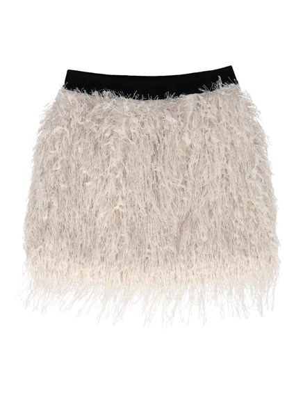 Msgm PELUCHE MINI SKIRT  GIRL CREMA/CREAM