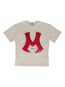 Msgm OVER JERSEY T-SHIRT BOY CREMA/CREAM