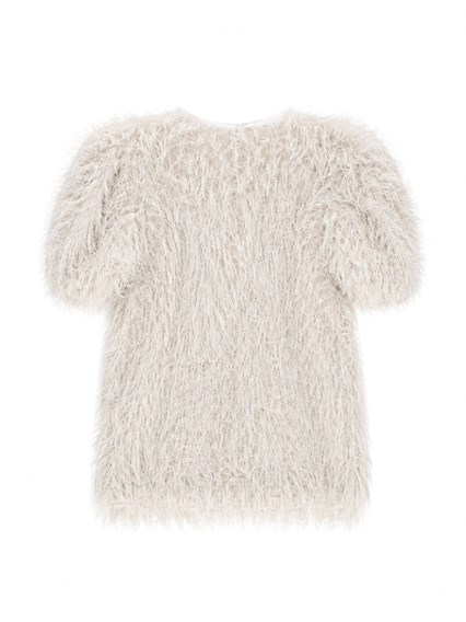 Msgm PELUCHE DRESS GIRL CREMA/CREAM