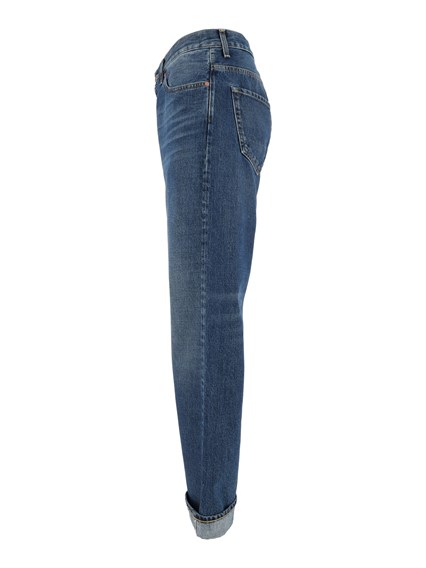 TELA GENOVA RODOLFO SELVAGE STONE L.32 BLUE TROUSERS