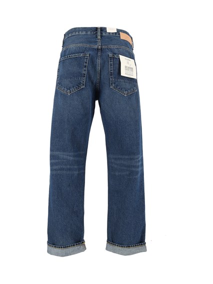 TELA GENOVA RODOLFO SELVAGE STONE L.32 BLUE TROUSERS
