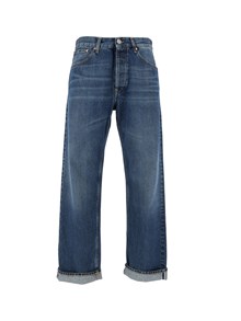 TELA GENOVA RODOLFO SELVAGE STONE L.32 BLUE TROUSERS