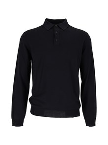 SLOWEAR ZANONE BLUE LONG SLEEVE POLO SHIRT