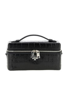 TORY BURCH Charlie Embossed Croc East-West Vanity Case
