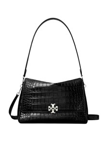 TORY BURCH Charlie Embossed Croc Shoulder Bag