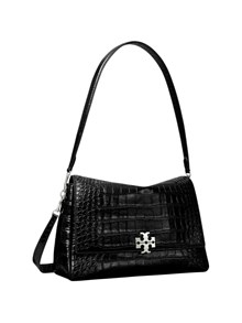 TORY BURCH Charlie Embossed Croc Shoulder Bag