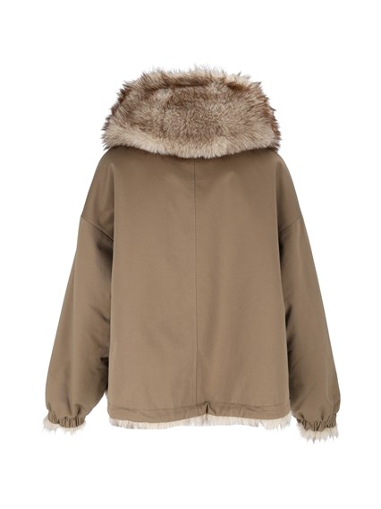 BULLY WOMAN FABRIC & FAKE FUR JACKET