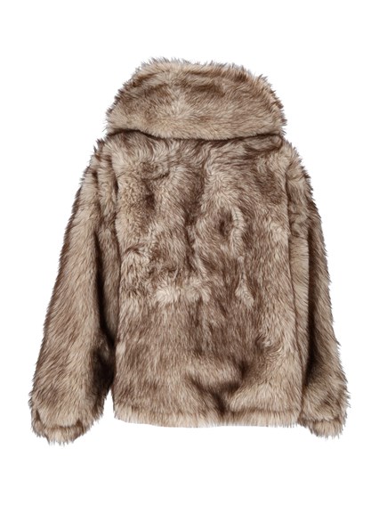 BULLY WOMAN FABRIC & FAKE FUR JACKET
