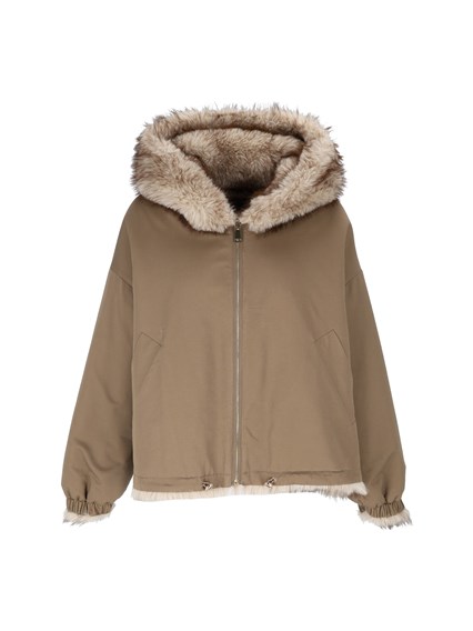 BULLY WOMAN FABRIC & FAKE FUR JACKET
