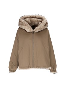 BULLY WOMAN FABRIC & FAKE FUR JACKET
