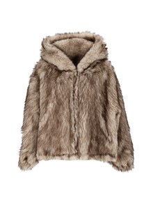 BULLY WOMAN FABRIC & FAKE FUR JACKET