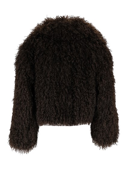MICHAEL KORS CROP FAUX FUR PEACOAT