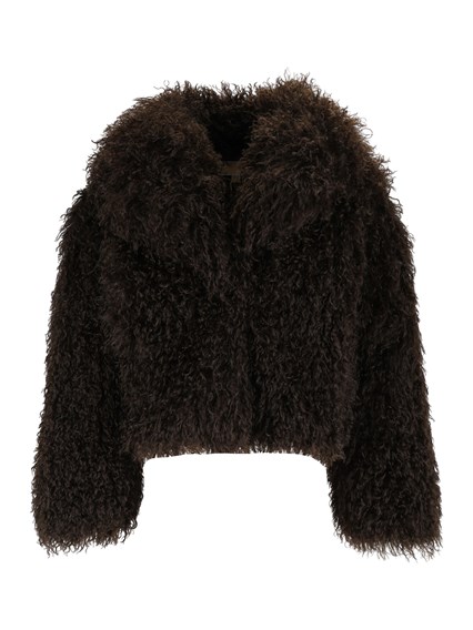 MICHAEL KORS CROP FAUX FUR PEACOAT