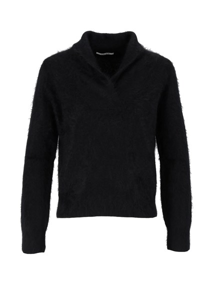 KANGRA CASHMERE BRUSHED CASHMERE SHA WL COLLAR TOP
