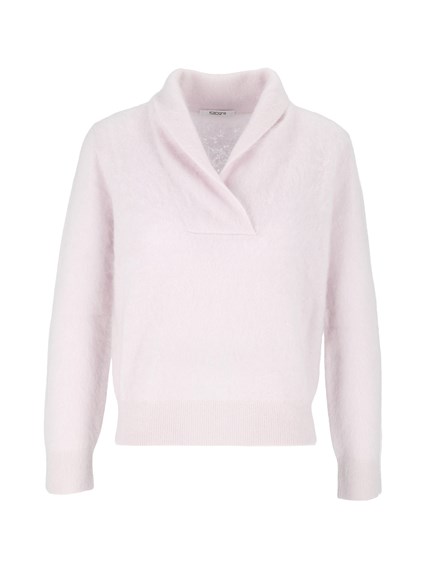 KANGRA CASHMERE BRUSHED CASHMERE SHA WL COLLAR TOP