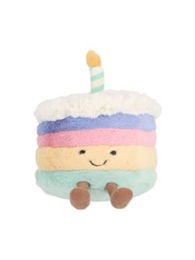 JELLYCAT Amuseables Rainbow Birthday Cake 15cm x 15cm x 15cm