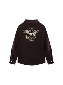 GOLDEN GOOSE JOURNEY UNISEX BOXY SHIRT WASHED COMFORT COTTON CORDUROY WITH PRINT