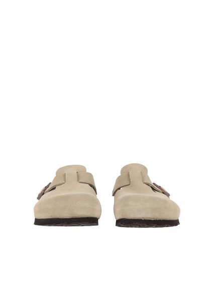 BIRKENSTOCK Boston SFB taupe, Suede Leather, Narrow Fit