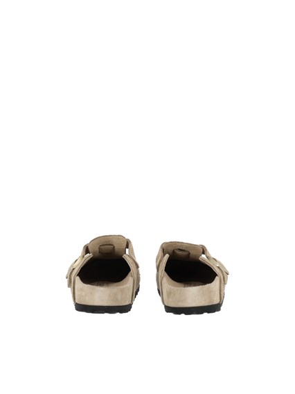 BIRKENSTOCK Boston EXQ taupe, Suede Leather, Narrow Fit