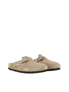 BIRKENSTOCK Boston EXQ taupe, Suede Leather, Narrow Fit