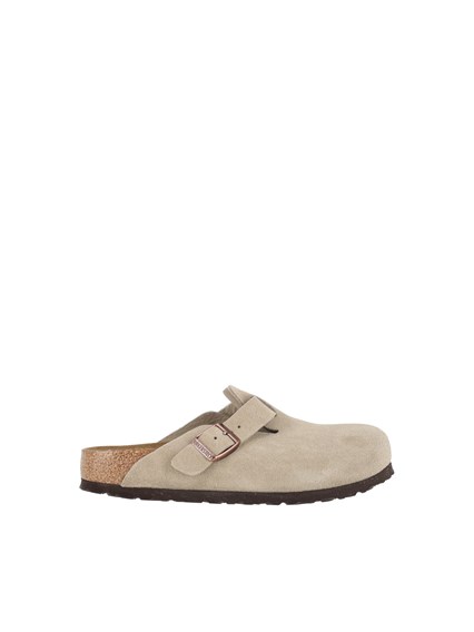 BIRKENSTOCK Boston SFB taupe, Suede Leather, Narrow Fit