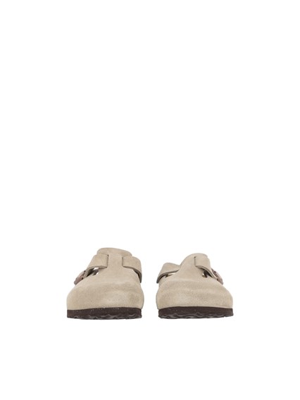 BIRKENSTOCK Boston SFB taupe, Suede Leather, Narrow Fit