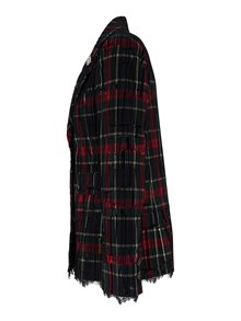 SHIRT A PORTER Flocked tartan blazer with brooch